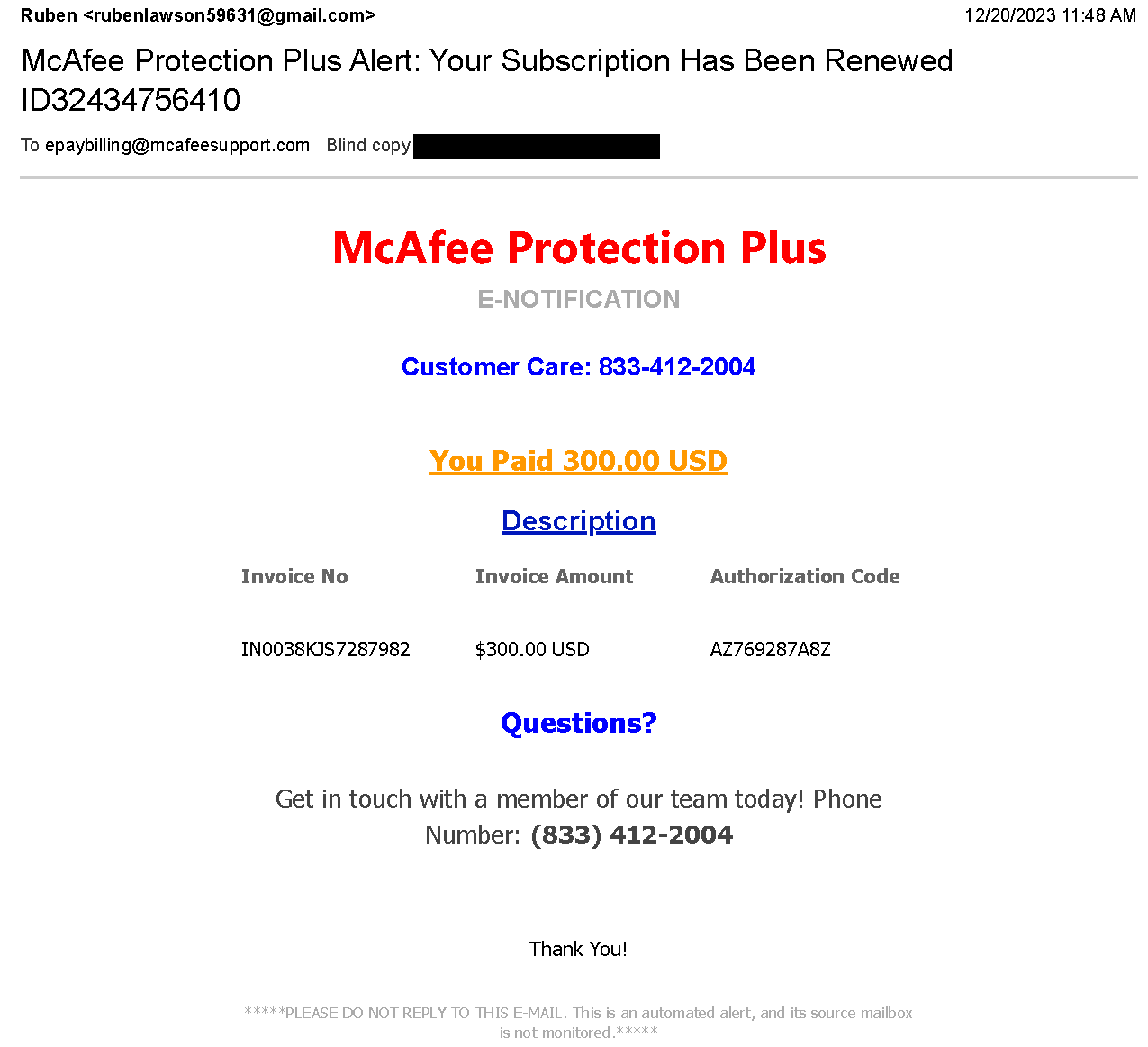 2023-12-20-McAfee-Refund-Scam-Email_Redacted