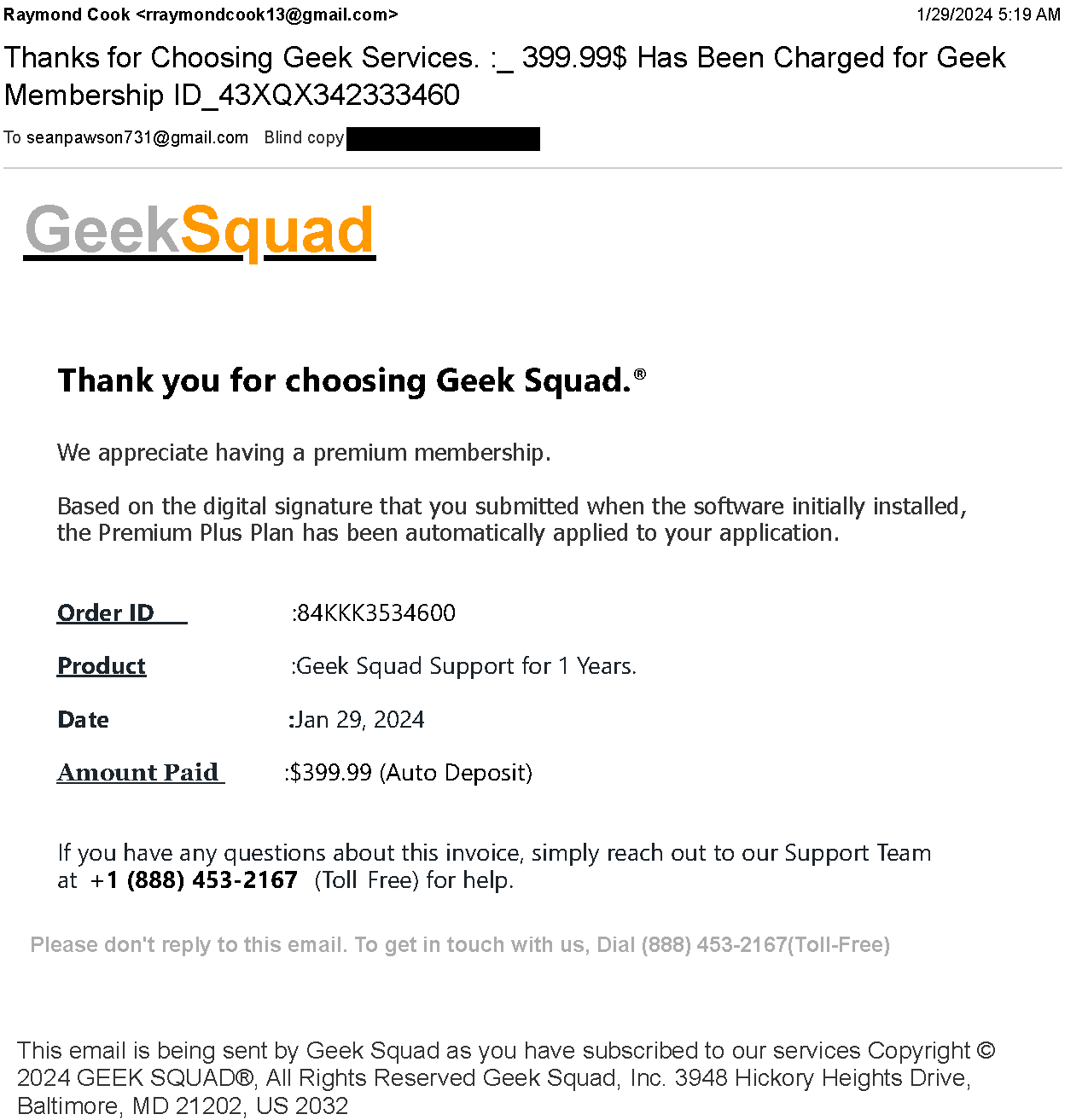 2024-01-30-GeekSquad-Refund-Scam-Email_Redacted