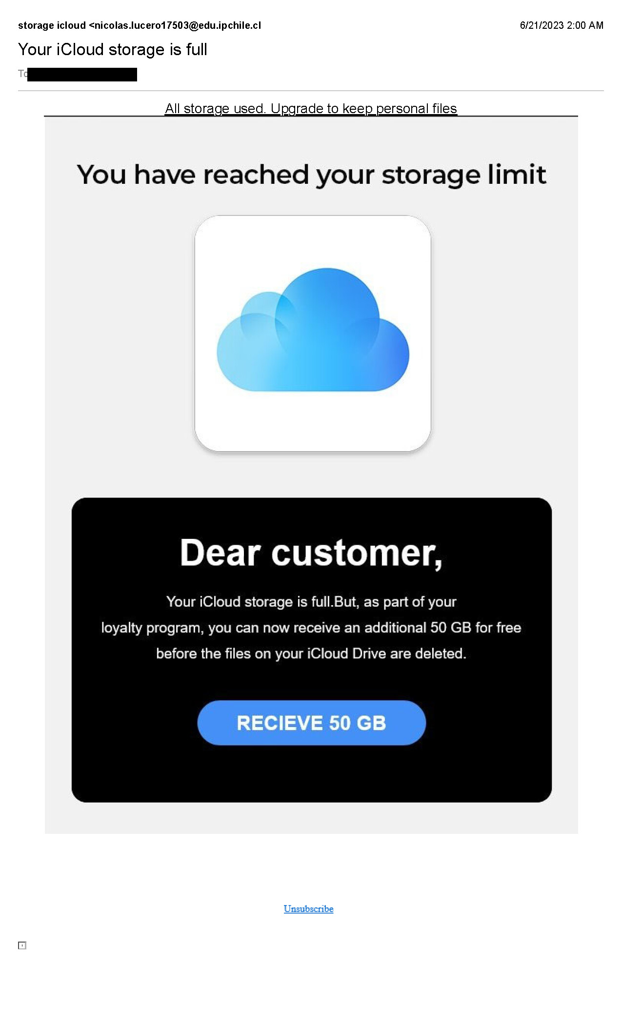 iCloud Storage Payment Scam Link - Phishing scams - TechScammersUnited -  Scambait forum